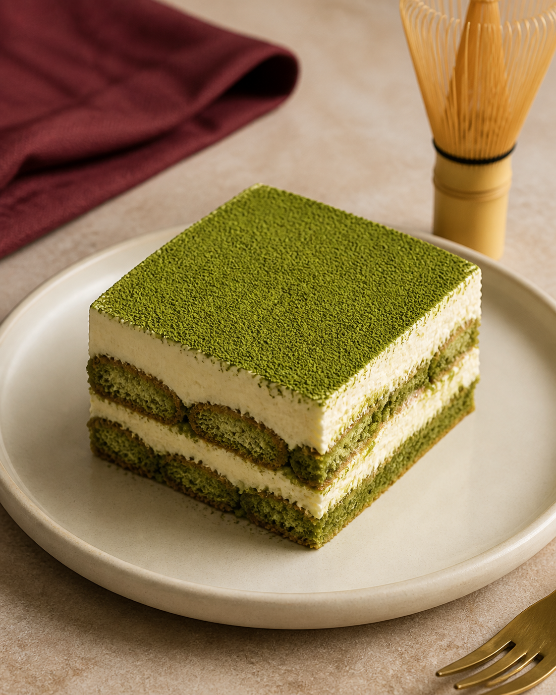Tiramisú de matcha